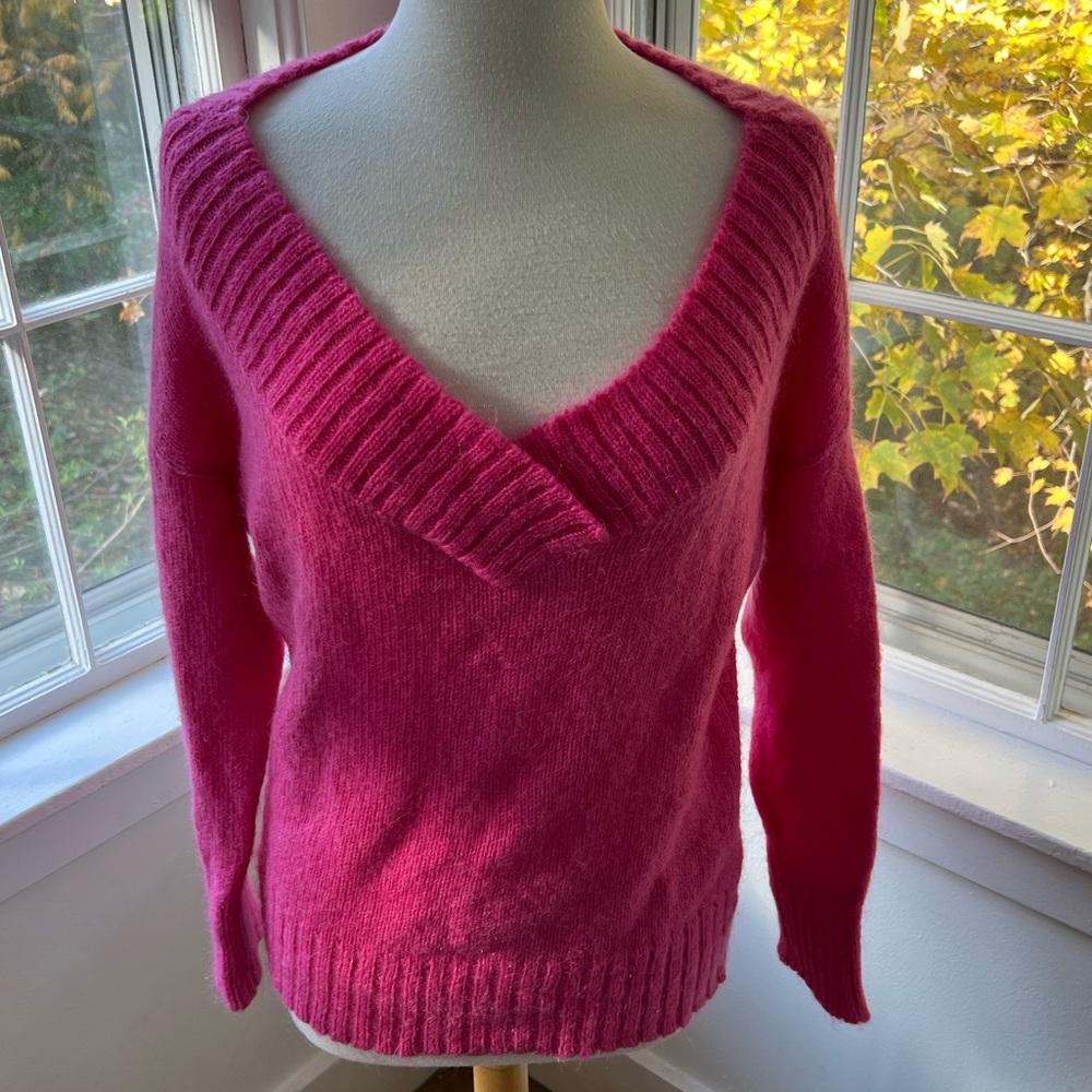 GUESS sexy hot pink wide neck soft mohair NWOT